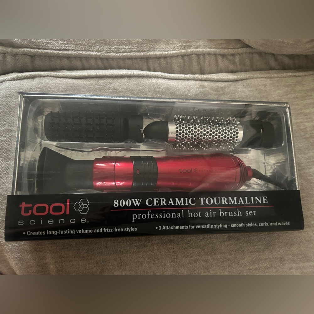 Red Professional Hot Air Brush Set
